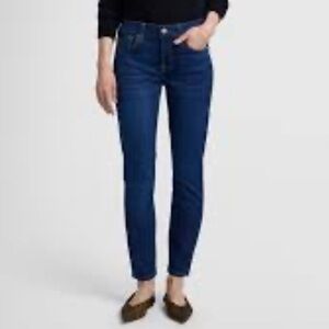 7 For All Mankind b(air) denim Dark Indigo Ankle Skinny Jeans Strech